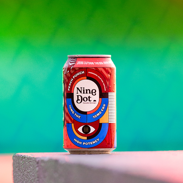 Nine Dot Peach Punch 10mg THC High Dose Can