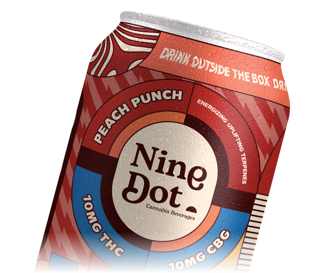 Nine Dot Peach Punch 10mg THC High Dose Can