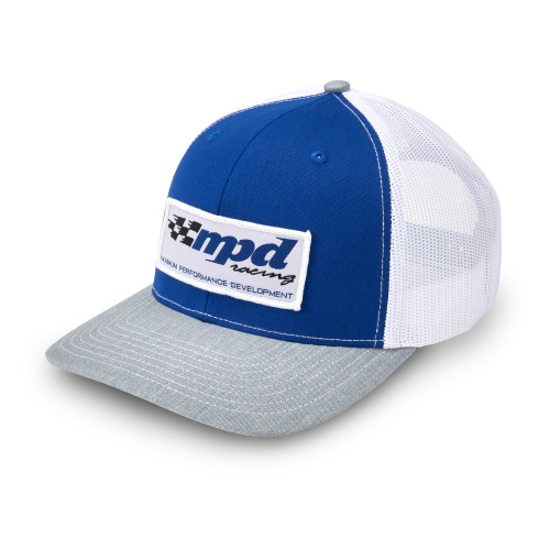 MPD90415 Hat Embroidered MPD Logo Snapback White Mesh Blue/Gray MPD Racing