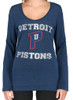 5th & Ocean Detroit Pistons NBA Women's Distressed Logo Long Sleeve Shirt Women's Large New