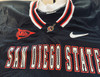 Mountain West pennant patch on shoulder Nike swoosh on shoulder San Diego State Aztecs logo on the collar San Diego State Aztecs NCAA Nike Football Game Worn Jersey Mountain West pennant patch on shoulder Nike swoosh on shoulder San Diego State Aztecs logo on the collar San Diego State Aztecs NCAA Nike Football Game Worn Jersey