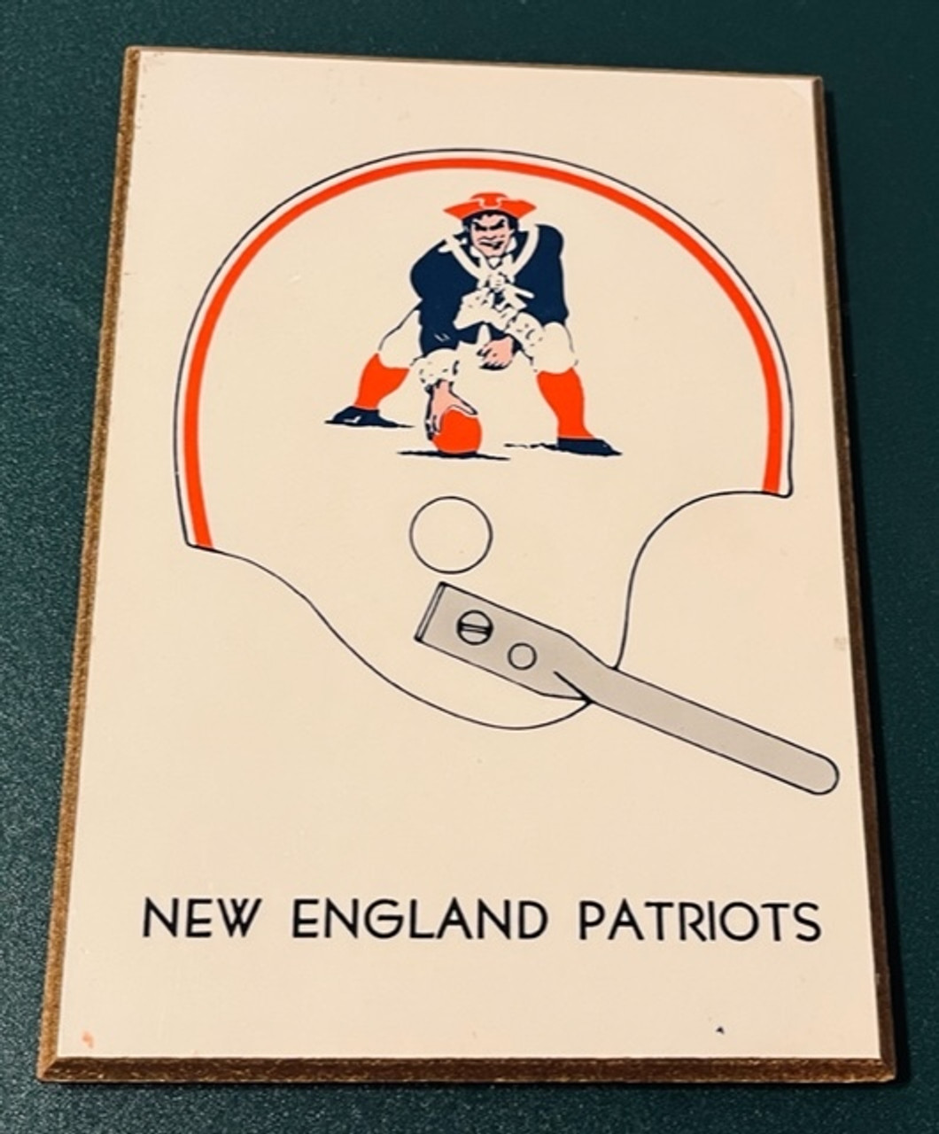 NFL Team Patriots Riddell Football Helmet Brown Pug Dog Pet Plaque Pen Set