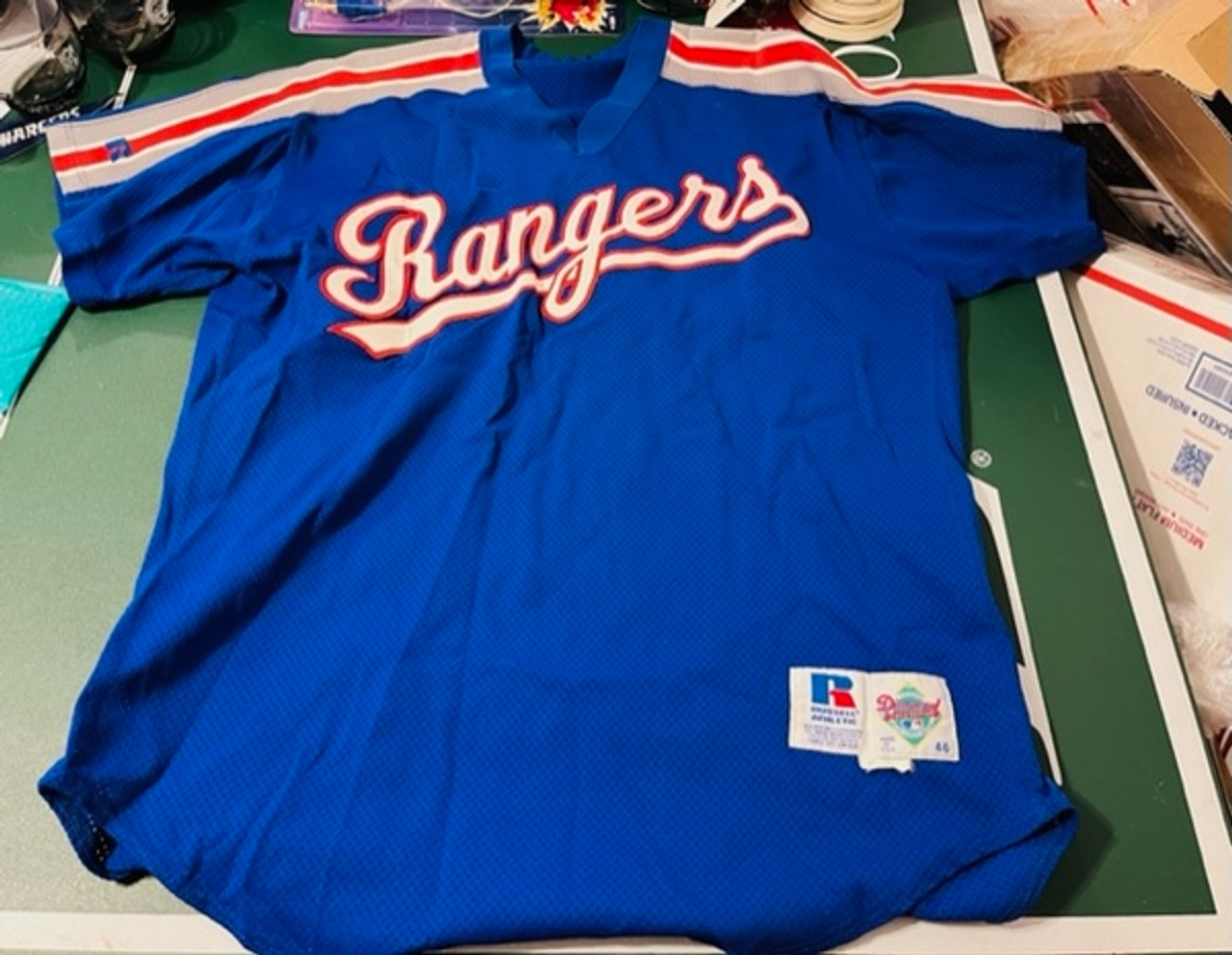 Majestic Texas Rangers MLB Vintage Game Worn BP Team Jersey