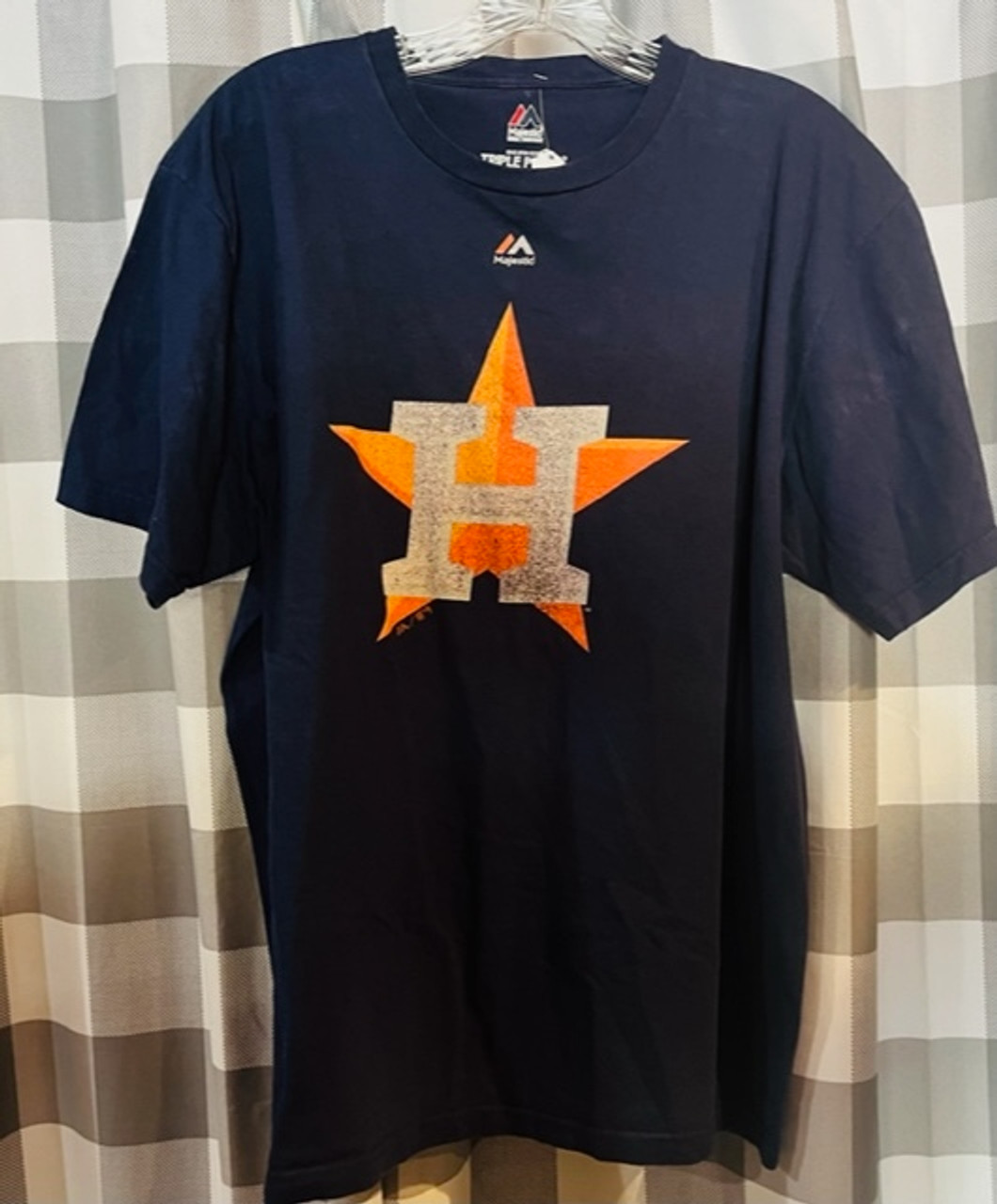 Houston Astros MLB Majestic Vintage Astros Team Logo Shirt