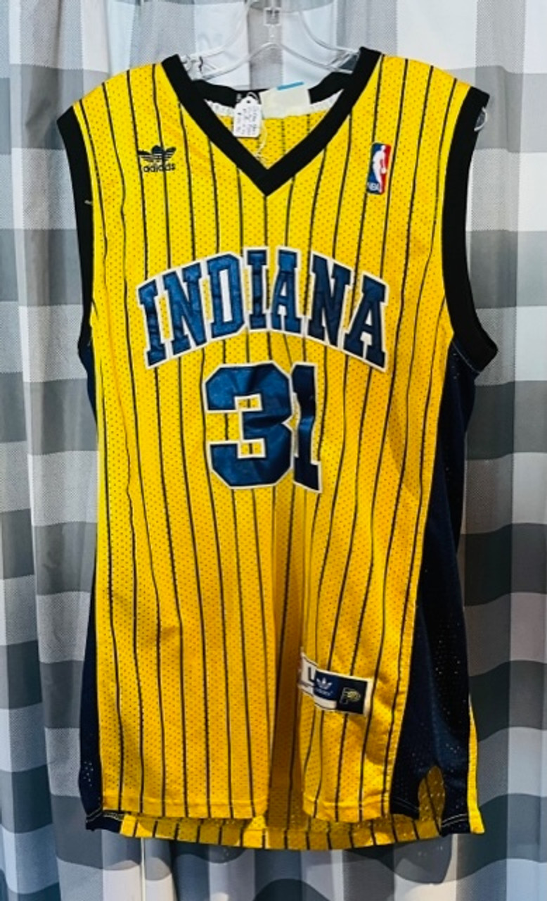 adidas, Shirts, Indiana Pacers 3 Reggie Miller Nba Adidas Hardwood Classics  Jersey