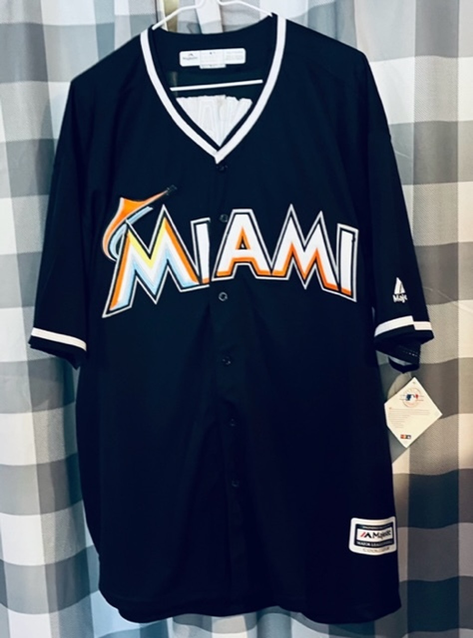 MIAMI MARLINS MLB Sewn Jersey Size Small True Fan Series Black