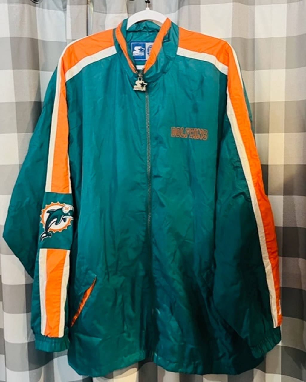 NFL Starter Miami Dolphins Jacket Full Zip Football Jacket 