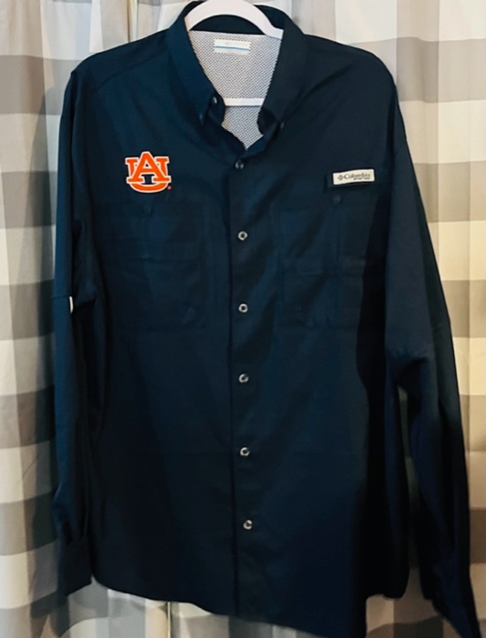 Columbia Men's Auburn Tigers Tamiami Omni-Shade Shirt - Navy