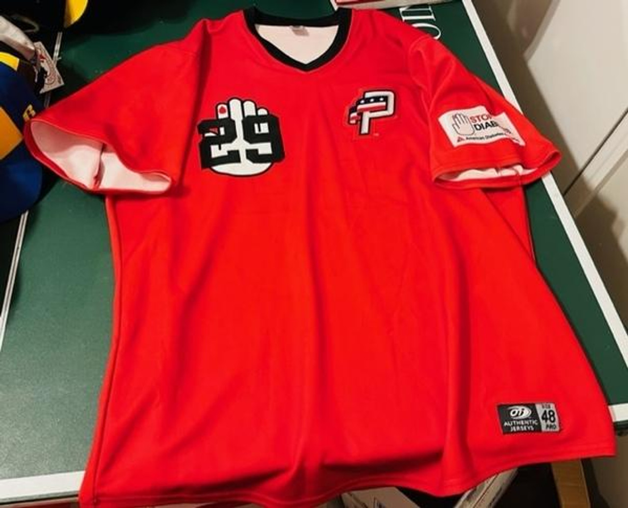 Potomac Nationals MiLB Game Worn Autographed Stop Diabetes Specialty Jersey