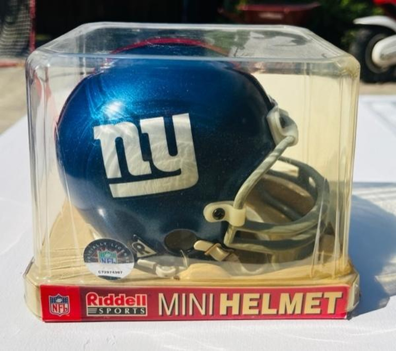 New York Giants NFL Rodney Hampton Autographed Mini Helmet