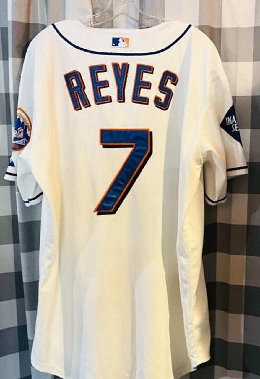 Jose Reyes player worn jersey patch baseball card (New York Mets