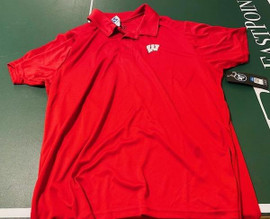 Wisconsin Badgers NCAA Red Embroidered Ace Polo Shirt 47 Brand