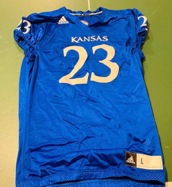 Kansas Jayhawks NCAA Adidas Game Cut Sewn Name Number Jersey Adidas