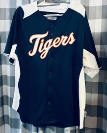 Detroit Tigers MLB Majestic Full Button Front Numbered Jersey Majestic 