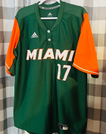 Miami Hurricanes NCAA Adidas Authentic Sewn Baseball Jersey Adidas 