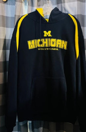 Michigan Wolverines NCAA Team Name Logo Authentic Hoodie Knights Apparel 