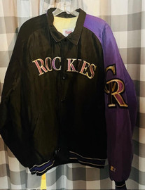 Colorado Rockies MLB Starter Vintage Snap Button Dugout Jacket Starter 