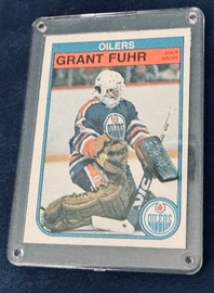 1982-83 Edmonton Oilers NHL O-Pee-Chee Grant Fuhr RC Authentic Original 1982-83 Edmonton Oilers NHL O-Pee-Chee Grant Fuhr Rookie Card 1982-83 Edmonton Oilers NHL O-Pee-Chee Grant Fuhr RC Authentic Original 1982-83 Edmonton Oilers NHL O-Pee-Chee Grant Fuhr Rookie Card