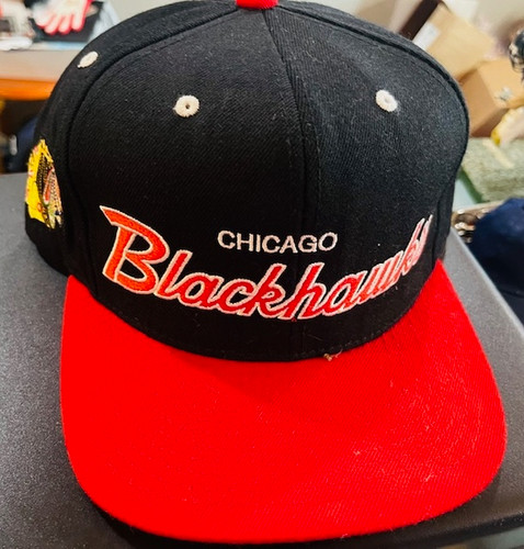 Chicago Blackhawks NHL Mitchell Ness Script Snapback Hat Mitchell and Ness 197932022528
