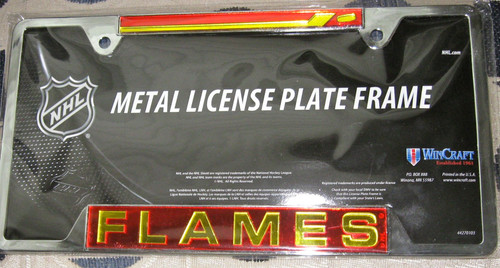 Calgary Flames NHL Metal License Plate Frame New with Tags