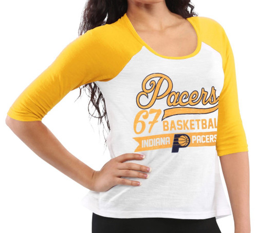 Indiana Pacers NBA Women's Raglan Shirt 3/4 Sleeve Women's Medium New