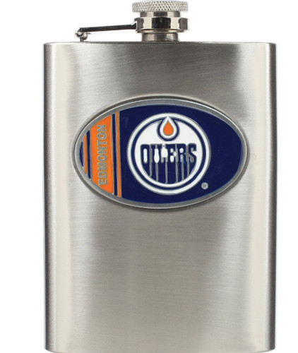 Edmonton Oilers NHL Stainless Steel Team Flask with Funnel New