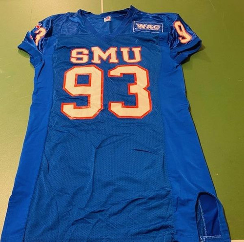 SMU Mustangs NCAA Game Worn WAC Football Jersey Russell Athletic