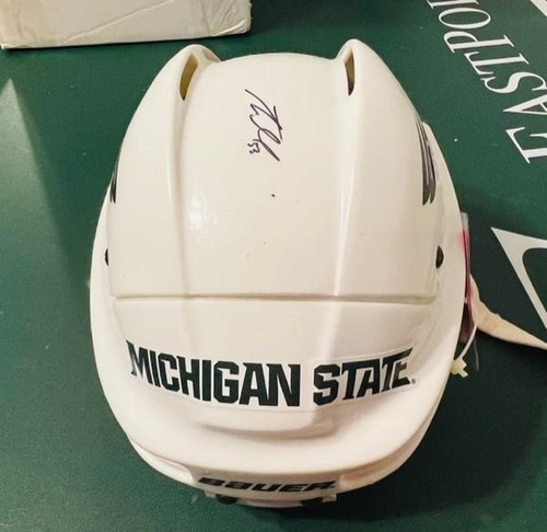 Michigan State Spartans NCAA Taro Hirose Bauer Autographed Michigan State Hockey Helmet LOA Bauer