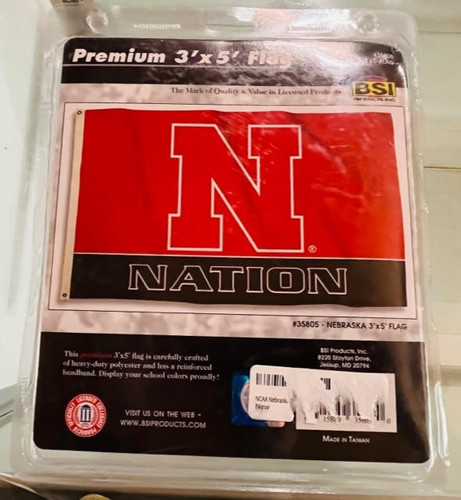 Nebraska Cornhuskers NCAA Nebraska Nation 3 x 5 Flag BSI Products 015889358050