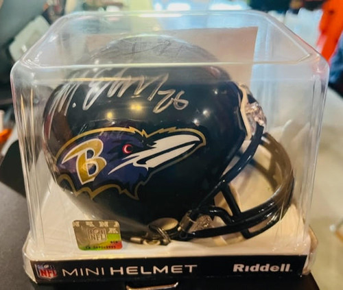 Baltimore Ravens NFL Matt Elam Autographed Riddell Mini Helmet LOA Riddell 095855590035