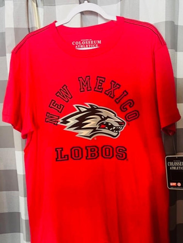 New Mexico Lobos NCAA Name and Logo Authentic Team T-shirt Colosseum Athletics 195995394811