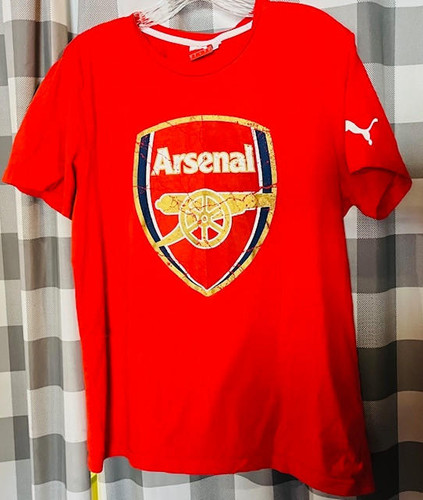 Arsenal FC Puma Authentic Fan Crest Red Soccer Tee Shirt Puma 889178468870