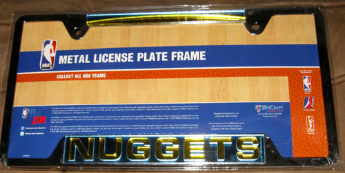 Denver Nuggets NBA Inlaid Metal License Plate Frame New with Tags