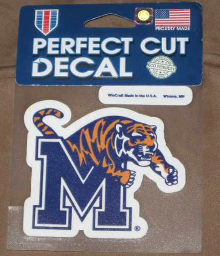 Memphis Tigers NCAA 4 by 4 Perfect Cut Vinyl Decal New WinCraft 043662506633
