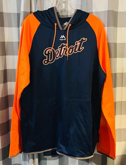 Vintage Nike Team Detroit Tigers Silver Tag Jersey Shirt Large Navy Orange