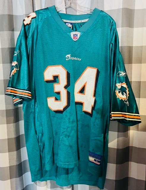 NFL Miami Dolphins #34 Ricky Williams Football Jersey Men's Sz: 2XL White  -Used - NewIt