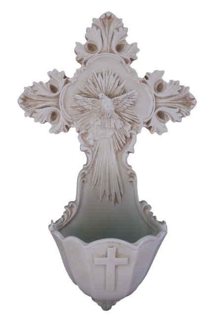 Ornate Holy Spirit Holy Water Font 