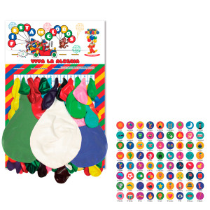 Carton de rifa de globos.