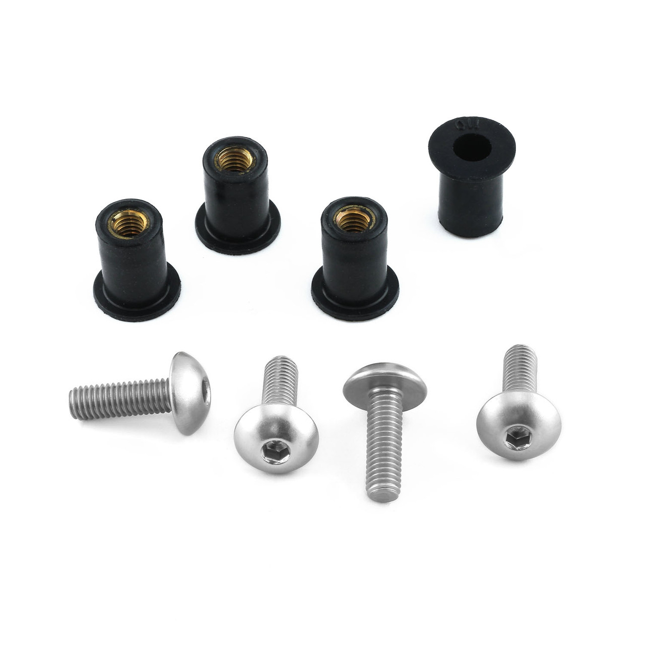 Kit 10 Vis M6 Pour Pare-brise Moto - Aluminium Anodisé Noir, Universel, Facile à Installer - 9