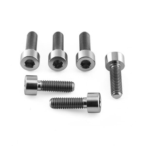 Titane - Kit vis de fixation guidon M5x(0.80mm)x16mm tête cylindrique Titane - Kit vis de fixation guidon M5x(0.80mm)x16mm tête cylindrique