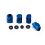 Bouchon de valve en Titane Hexagon Schrader Paquet x4 Bleu