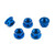 Ecrou de couronne en Titane M10x(1.25mm) Pre-Percé Paquet x5 Bleu