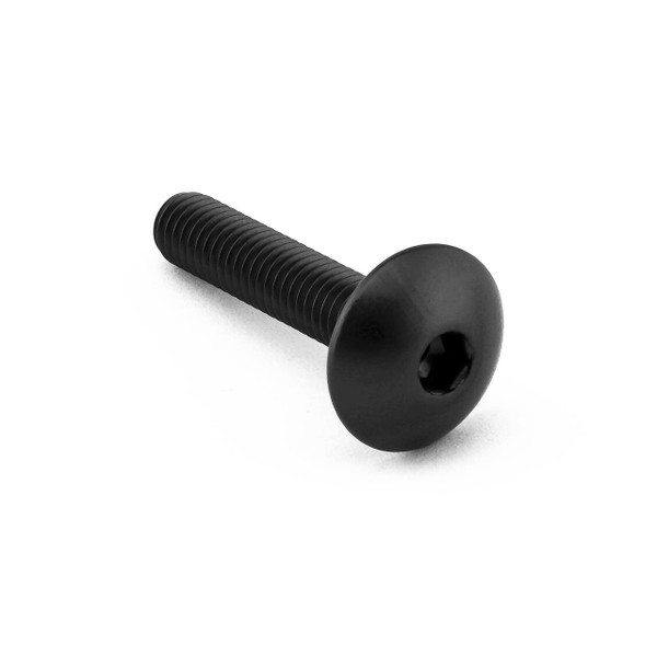 Vis à  tête bombee en Aluminium M6 x (1.00mm) x 30mm Noir