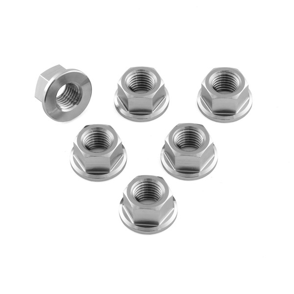 Ecrou de couronne en Titane M10 x (1.25mm) Paquet x 6