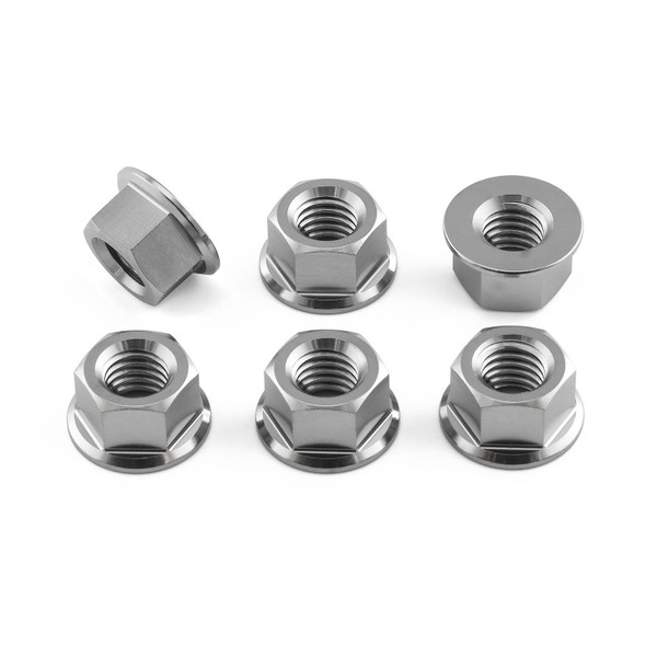 Ecrou de couronne en Titane M8 x (1.25mm) Paquet x 6