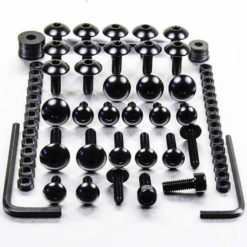 Kit Visserie Carenage en Aluminium Aprilia RSV 1000 Tuono R 02-08 Noir
