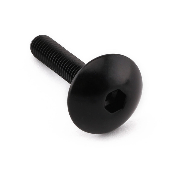 Vis à  tête bombee en Aluminium M5x(0.80mm)x25mm (16mm O/D) Noir
