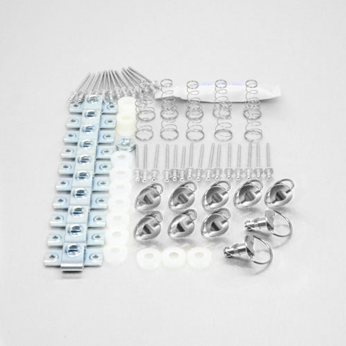 Attache rapide en Inox D-Ring 14mm & Rivet-On Clips Paquet x 10