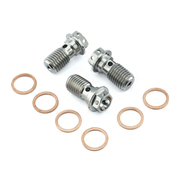 Vis Banjo simple en Titane M10x(1.25mm) Etrier Arriêre Race Spec Paquet x 3