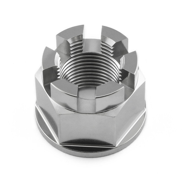 Ecrou d'axe en Titane à  Bride Crante Avant M18 x (1.50mm)